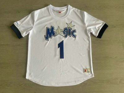 Maillot de Basket #1 Mcgrady Magic authentique manche courte Blanc